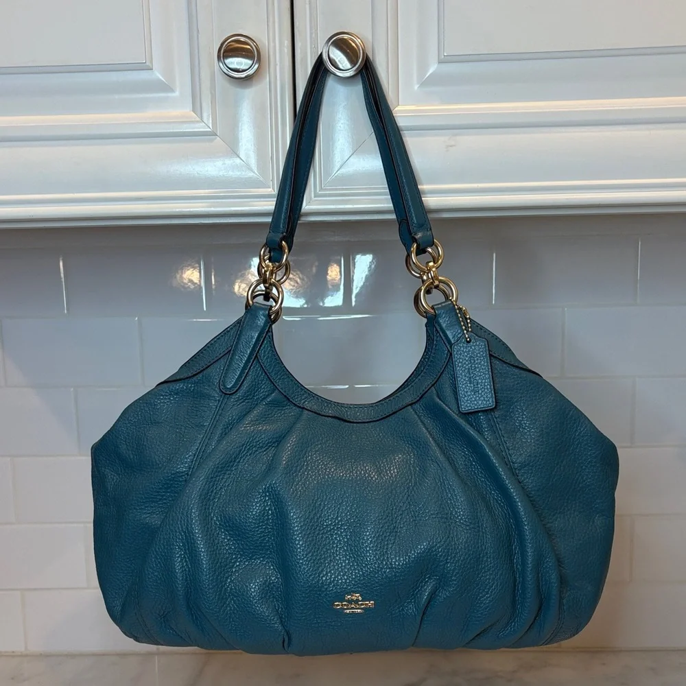 Coach Lily Pebbled Leather Hobo Shoulder Bag